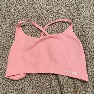 DFYNE strappy pink sports bra